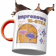 Kubki - Kubek Pomarańczowy na Urodziny 15 15ste 15-ste z Nadrukiem ze Zdjęciem + Opakowanie na prezent (wzór 02) - miniaturka - grafika 1