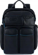 Plecaki - Piquadro Piquadro, Blue Square, Leather, Backpack, Black, CA5573B2V, Unisex, Size L Unisex - miniaturka - grafika 1