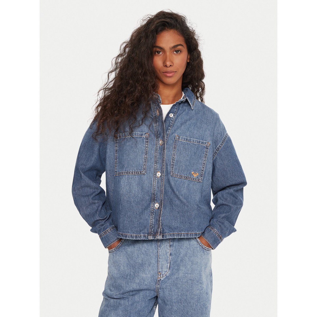 Roxy Koszula jeansowa Damskie Niebieski ERJWT03704-BMTW