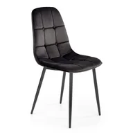 Krzesła - Welurowe czarne krzesło z pikowaniem L2-S50 - miniaturka - grafika 1