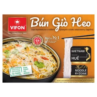 VIFON - Zupa błyskawiczna BUN GIO HEO z nudlami ryżowymi o smaku wieprzowiny łagodna 65g - Szybkie dania obiadowe - miniaturka - grafika 1