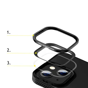 Baseus Crystal Phone Case pancerne etui do iPhone 13 z żelową ramką czarny ARJT000001 - Etui i futerały do telefonów - miniaturka - grafika 13