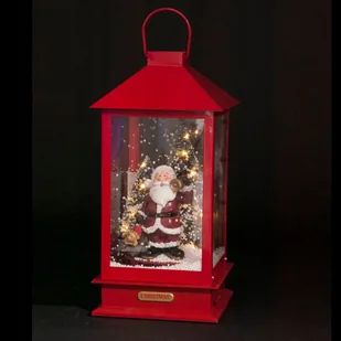 Fééric Lights and Christmas Lampion z Mikołajem, podświetlenie LED, ruchoma, 38 cm - Dekoracje sali - miniaturka - grafika 1
