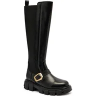 Kozaki damskie - Love Moschino Skórzane oficerki - miniaturka - grafika 1