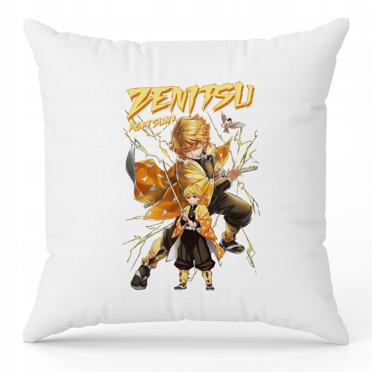Poduszka Biała Ozdobna 40cm x 40cm ZENITSLI AGATSUMA Film Anime Prezent Wz