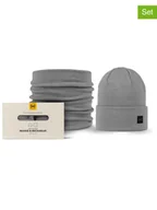 Czapki damskie - Buff 2-częściowy zestaw w kolorze szarym - miniaturka - grafika 1