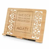 Podpórki do książek - Pulpit drewniany podstawka z grawerem dla niej na imieniny - miniaturka - grafika 1