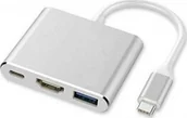Adaptery i przejściówki - Adapter USB PRZEJŚCIE Z USB TYP C NA HDMI 4K USB PD TV TABLET - miniaturka - grafika 1