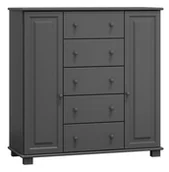 Komody - Komoda drewniana sosnowa nr60 g47 szara - miniaturka - grafika 1