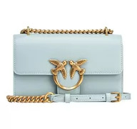 Torebki damskie - Pinko Love One Mini DC Cielęcina Jedwab, Torba Damska, E68Q_BRUMA Szary-Antique Gold, E68q_bruma Złoto Szaro-antyczne - miniaturka - grafika 1