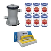 Baseny ogrodowe - WAYS - Pielęgnacja basenu - Pompa filtrująca 2006 l/h i 6 filtrów typu II oraz szczotka szorująca WAYS - miniaturka - grafika 1