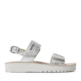 Sandały Geox J S.Costarei G. A J15EAA 000BN C1007 M Srebrny - Buty dla dziewczynek - miniaturka - grafika 1