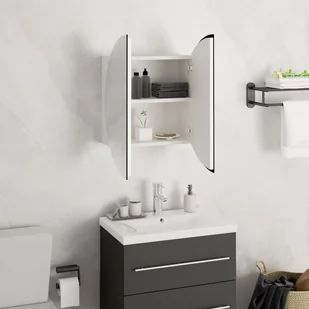 Lumarko Szafka łazienkowa z lustrem i LED, biała, 40x40x17,5 cm - Szafki łazienkowe - miniaturka - grafika 5