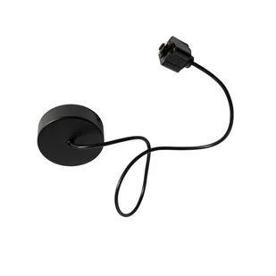QAZQA Adapter do lampy wiszącej z okrągłą płytą montażową do szyny jednofazowej czarny - Lampy sufitowe - miniaturka - grafika 1