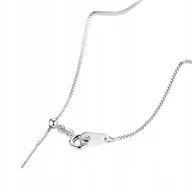 Łańcuszki - Srebrny łańcuszek pr 925 splot KOSTKA 45 cm LS037 - miniaturka - grafika 1