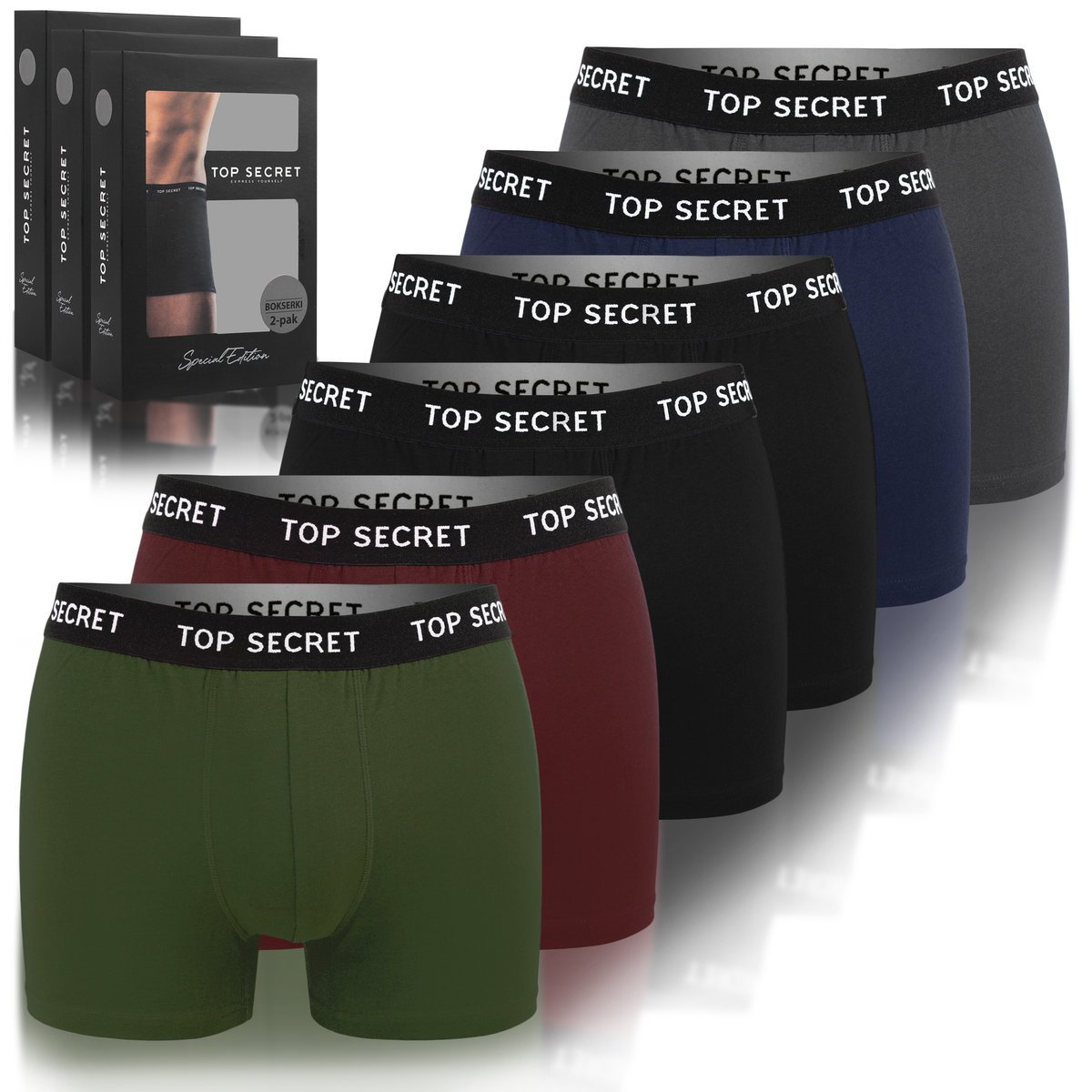 TOP SECRET Bokserki Męskie Bawełniane 6pak Rozmiar XXL
