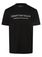 Koszulki męskie - Tom Tailor Denim - T-shirt męski, czarny - miniaturka - grafika 1