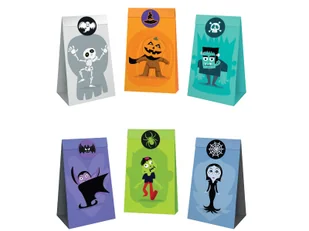 Torebki papierowe na słodycze Monsters - 6 szt. - Halloween - miniaturka - grafika 1