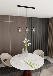 Potrójny zwis z ciemnymi kloszami na listwie 680/3 z serii ISTAR - Lampy sufitowe - miniaturka - grafika 3