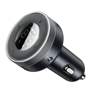 Baseus Enjoy transmiter FM ładowarka samochodowa LED 2x USB / 3,5mm jack bezprzewodowy odtwarzacz MP3 Bluetooth 5.0 3.4A czarny (CCLH-01) - Ładowarki samochodowe - miniaturka - grafika 7