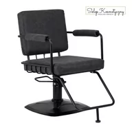 Fotele fryzjerskie - Gabbiano fotel fryzjerski Katania Loft Old Leather czarny - miniaturka - grafika 1