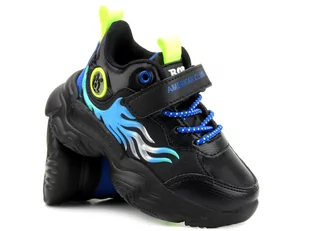 Buty sportowe, adidasy dziecięce na grubej podeszwie- AMERICAN CLUB BD 15/21, czarno-niebieskie - Buty dla chłopców - miniaturka - grafika 1