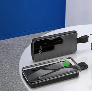 Remax power bank 10000mAh 18W bezprzewodowa ładowarka Qi z przyssawką 10W USB / USB Typ C PowerDelivery czerwony (RPP-105 red) - Ładowarki do telefonów - miniaturka - grafika 5