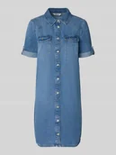 Sukienki - Dopasowana sukienka jeansowa z mieszanki bawełny i wiskozy model 'LISA' - miniaturka - grafika 1