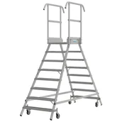 Rusztowania - KRAUSE Pomost jezdny 2x8 stopni z dwustronnym wejściem i stopniami z kraty o klasie poślizgu R13 821485 - miniaturka - grafika 1