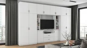 Meble do sypialni - Meblościanka biała do salonu 380 cm szafka rtv - miniaturka - grafika 1