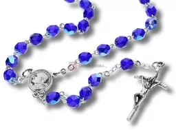 Różaniec kryształkowy niebieski, 6mm - Różańce - miniaturka - grafika 1