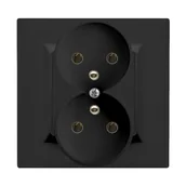 Gniazdka elektryczne - Gniazdo podwójne Laura czarny Polmark - miniaturka - grafika 1