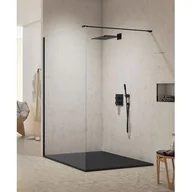 Ścianki i drzwi prysznicowe - New Trendy EXK-0062 EXK-0062 ścianka szklana NEW MODUS BLACK walk-in 130x200 szkło czyste 8 mm Active Shield - miniaturka - grafika 1