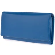 Portfele - Pojemny portfel damski skórzany - ciemnoniebieski - miniaturka - grafika 1