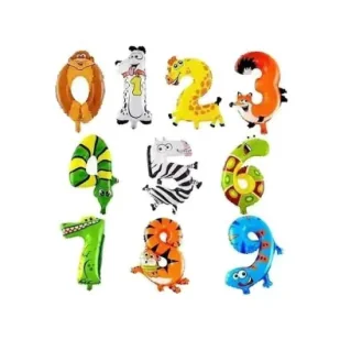 Adar Balony foliowe zwierzęta cyferki MIX - Balony i akcesoria - miniaturka - grafika 1