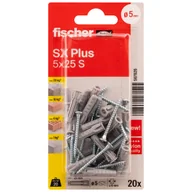 Wkręty - Kołek rozporowy SX Plus S z wkrętem 5 x 25 mm 20 szt. Fischer - miniaturka - grafika 1