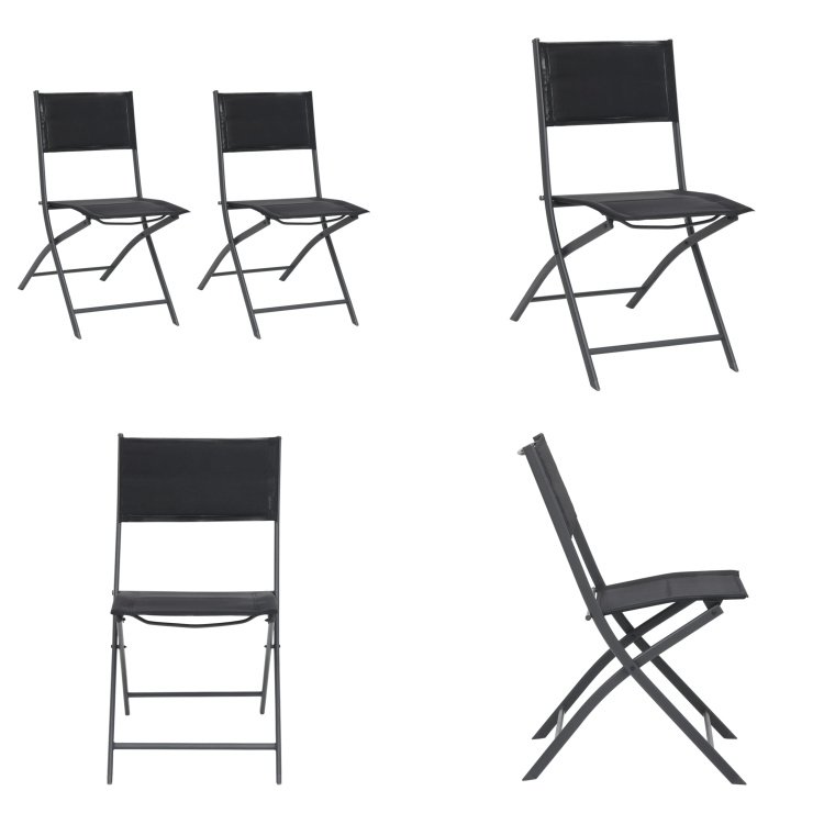 vidaXL Składane krzesła ogrodowe 2 szt. stal i textilene - Krzesło ogrodowe - Krzesła ogrodowe - Krzesła ogrodowe - Krzesła ogrodowe