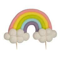 Dodatki do ciast w proszku - FIGURKA CUKROWA TĘCZA TOPPER DEKORACJA NA TORT CIASTO TĘCZA CHMURKI - miniaturka - grafika 1