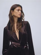 Marynarki i żakiety damskie - Reserved - Welurowa marynarka - brązowy - miniaturka - grafika 1