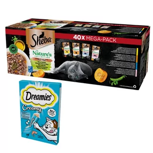 SHEBA Natures Mix smaków w sosie 40x85g+dreamies - Mokra karma dla kotów - miniaturka - grafika 1