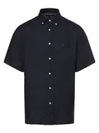 Koszule męskie - Tommy Hilfiger Męska koszula lniana Mężczyźni Regular Fit len niebieski jednolity, M - miniaturka - grafika 1