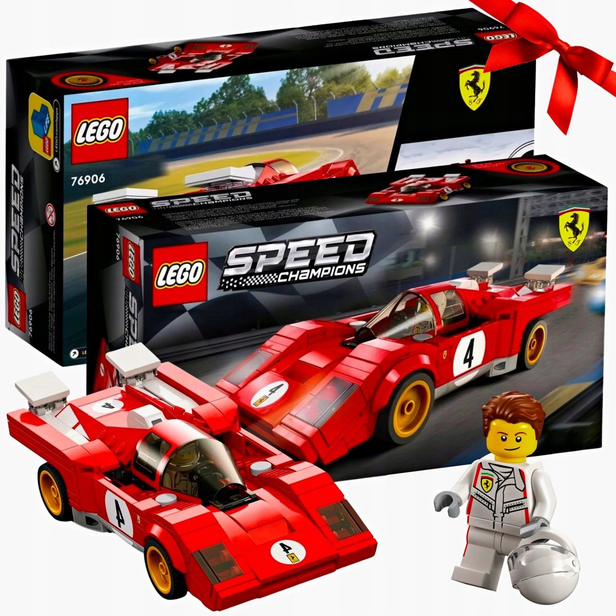 ZESTAW KLOCKÓW LEGO SPEED CHAMPIONS SAMOCHÓD FERRARI WYŚCIGÓWKA AUTO KLOCKI na prezent dla chłopca dziecka + BONUS