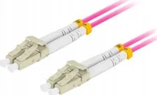 Kable światłowodowe - Lanberg Patchcord światłowodowy Lanberg MM LC/UPC-LC/UPC DUPLEX 3.0MM OM4 50/125 LSZH 0.5m fioletowy - miniaturka - grafika 1