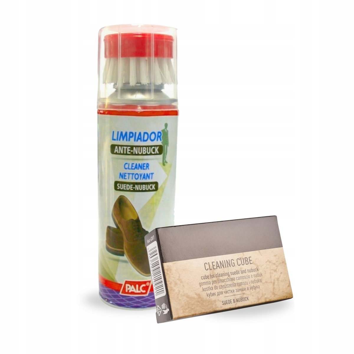 Pianka ze Szczotką i Gumka do Czyszczenia Zamszu Nubuku Palc Zestaw 2w1