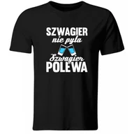 Koszulki męskie - GiTees, Koszulka Szwagier Nie Pyta, Szwagier Polewa. Śmieszny Prezent dla Szwagra, rozmiar Xxl - miniaturka - grafika 1