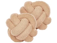 Poduszki dekoracyjne - 2 poduszki dekoracyjne boucle supeł 19 x 19 cm beżowe MALNI - miniaturka - grafika 1