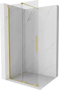 Mexen Velar drzwi prysznicowe rozsuwane Walk-in 75 cm, transparent, złote szczotkowane - 871-075-000-03-55 - Ścianki i drzwi prysznicowe - miniaturka - grafika 1