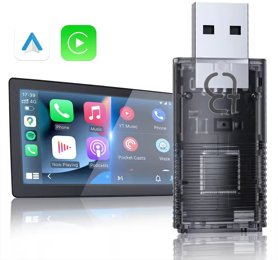 Tradebit Bezprzewodowy Adapter TB NANO do Apple CarPlay / Android Auto Transparent