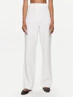 Spodnie damskie - YAS Spodnie materiałowe Izzie 26032131 Biały Regular Fit - miniaturka - grafika 1