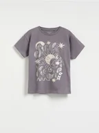 Koszulki dla dziewczynek - Reserved - T-shirt z nadrukiem - ciemnoszary - miniaturka - grafika 1